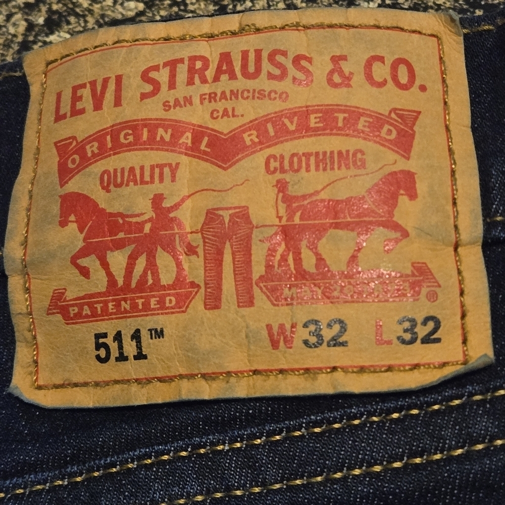 Levi’s 511 Mens 32x32 Dark Wash Slim Straight Stretch Jeans 32x30.25 Actual - Picture 4 of 16